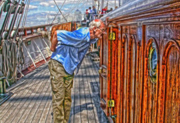 portrait - Ron on the Cutty Sark
